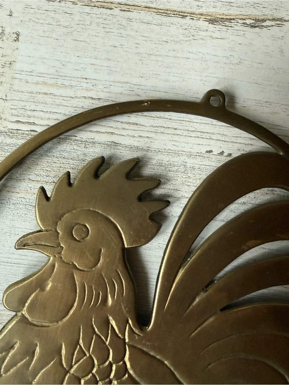 Vintage Gatco Brass Rooster Trivet | Farmhouse Kitchen Wall Decor | Mid-Century